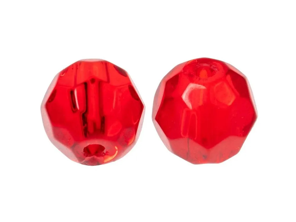 ZECK - skleněné korálky – Faceted Glass Beads Red Nová Kolekce