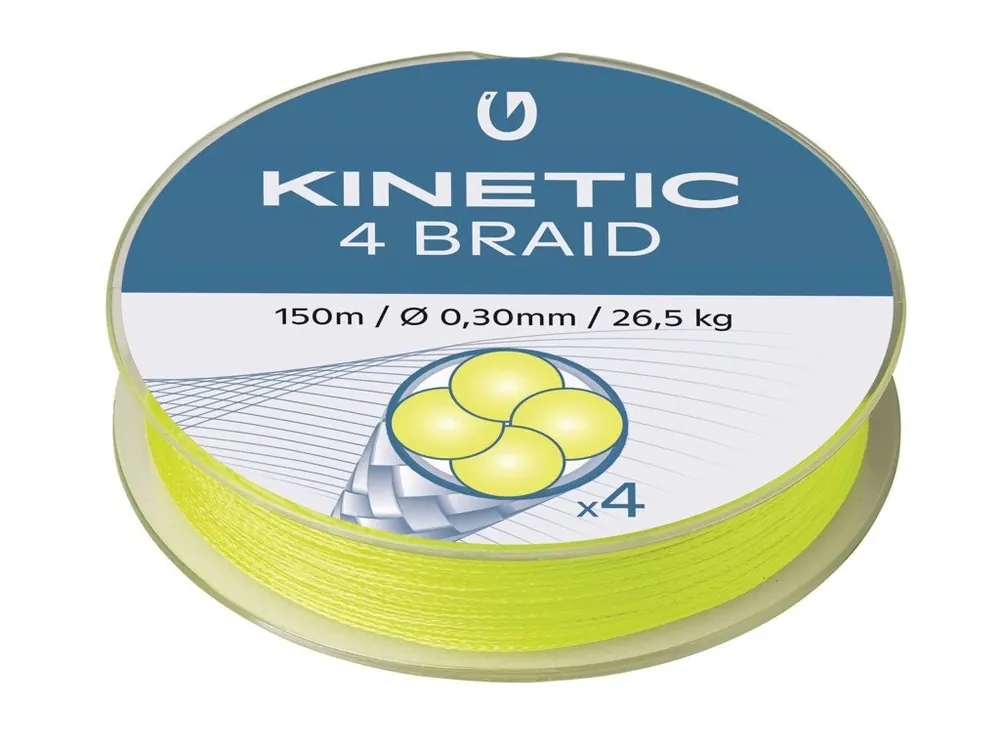 Odeslání Ihned Kinetic 4 Braid 150m 0,12mm/10,3kg Fluo Yellow