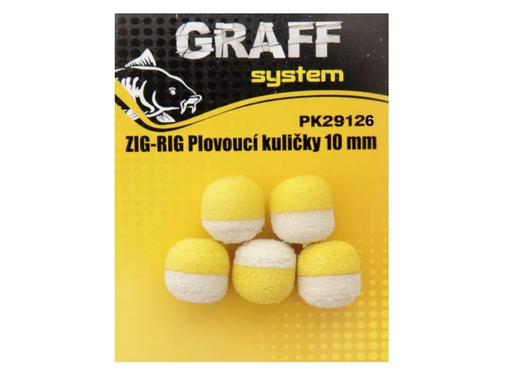 Graff Zig-Rig Plovoucí kuličky 10mm Žlutá/Bílá Cenově Výhodný