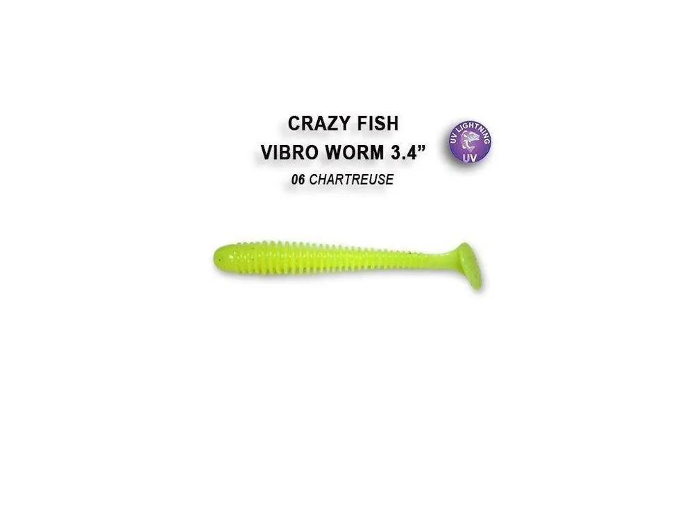 Akční Cena Vibro Worm 8,5 cm barva 6 chartreuse floating