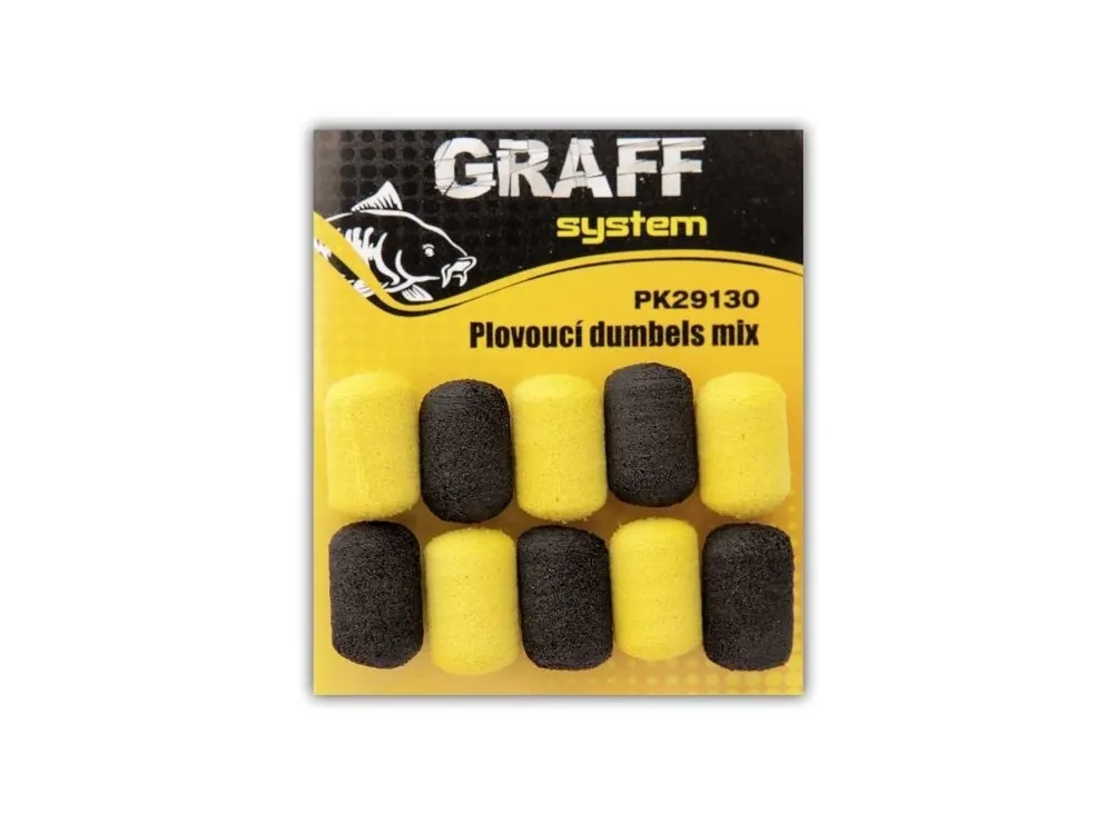 Graff Plovoucí dumbels 7x13mm Černá/Žlutá 5ks Akční Cena
