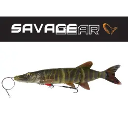 SAVAGE GEAR - Nástraha 4D Line thru pike s lankem a 2x trojháčkem 25cm / 105g - Stripped Autentický
