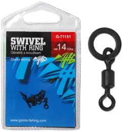 Víkendová Akce Giants fishing Obratlík s kroužkem Swivel with Ring, vel.14/10ks