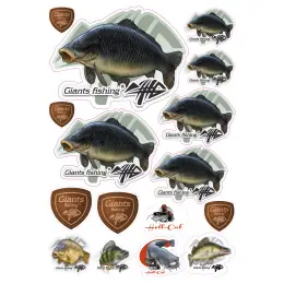 Sleva Giants fishing Mix nálepek Giants Fishing Kapr šupináč ( 16ks )
