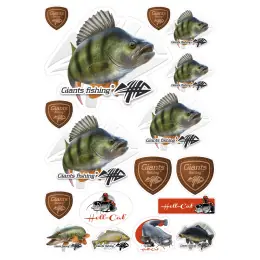 Giants fishing Mix nálepek Giants Fishing Okoun ( 17ks ) Finální Výprodej