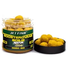Novinka JET FISH Boosterované boilie Natur line 20mm, 250ml - kukuřice