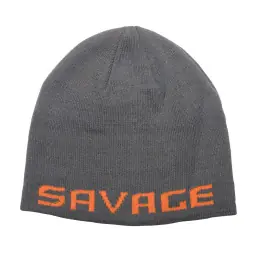 SAVAGE GEAR - Čepice logo beanie rock grey/orange Novinka