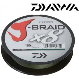 DAIWA - Šňůra J-Braid X8 Dark green, 150m Dokud Zásoby Vydrží
