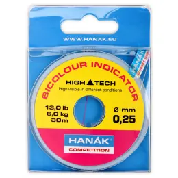 HANÁK - Bicolour indicator line 30m / 0,22mm / 5kg - žlutá-růžová Horká Nabídka