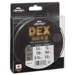 Berkley - Šňůra DEX x8 PE Moss Green - 0,06mm / 5,4kg / 150m - VÝPRODEJ Originální