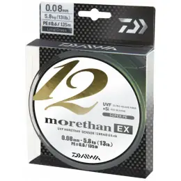 DAIWA - Šňůra Morethan 12 braid EX+SI lime green 135m Speciální Cena