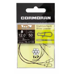 Nová Kolekce Cormoran - Lanko 1X7 wire leader with loop and snap 50cm 9kg bal.2ks