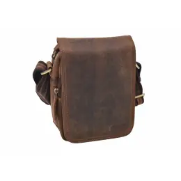 Koupit Online MERCUCIO - Pánské kožené crossbody - tmavěhnědá kůže hunter V