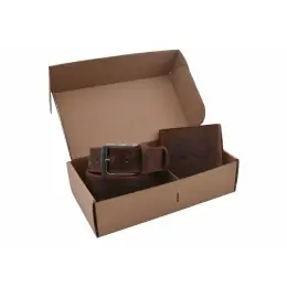 Must-Have MERCUCIO - Set kožený opasek a kožená peněženka - vzor Sumec