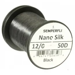 Vysoce Kvalitní HANÁK - Vazací nit Semperfli Nano Silk 18/0 Černá - 100m